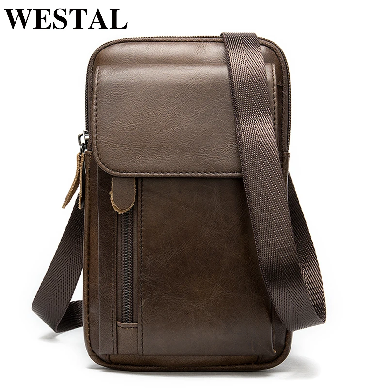 WESTAL мужские сумки маленькие через плечо/сумки плечо для мужчин Натуральная кожа