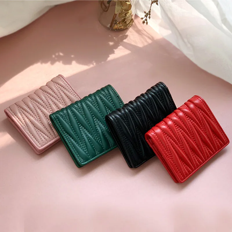 Женский короткий кошелек из натуральной кожи с держателем для карт портмоне