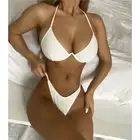 Пляжное свадебное платье с купальным верхом, v-образным бар на косточках бикини Для женщин Плавание одежда женский Плавание Костюм-двойка комплект бикини с высокой талией кроя купальник ванный комплект Плавание K2885