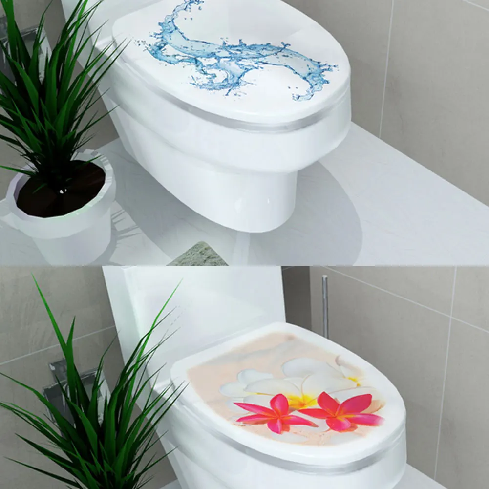 3D наклейка на крышку унитаза виниловые водонепроницаемые обои с рисунком