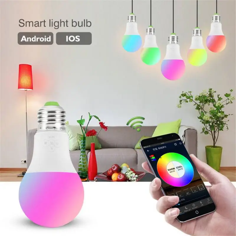 

4.5W E27 WiFi Smart Light Bulb Dimmable Multicolor App Wake-Up Light RGB Smart LED Light Bulb Support Amazon Alexa Google Home