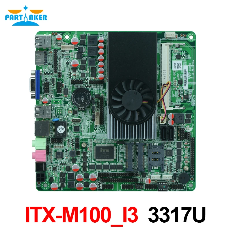 Причастник Intel I3 3317U ITX-M100_I3 промышленная тонкая Встроенная Материнская плата