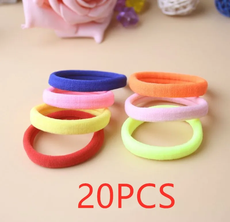 Colorful 20 pcs 10/20/40 шт. парикмахерские инструменты для создания объема резинкой резинки для волос/кольца/веревки резинка пружины резинки; резинка для волос, обтянутая тканью; аксессуары для ремешка - Цвет: Colorful 20 pcs