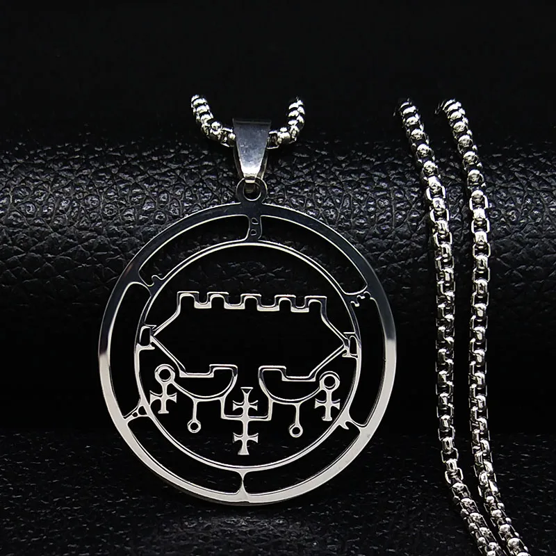 Модное Sigeal Sigil De Lucifer ожерелье с подвеской сатана Asmoday Lazer Key Baphomet ожерелье с маркой ювелирные изделия N20012