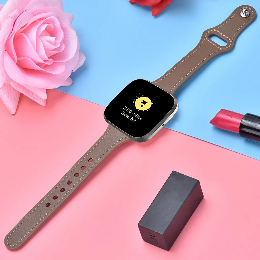Замена браслета роскошный кожаный ремешок для Fitbit Versa 2 Смарт часы ремешок сменный браслет наручных часов ремешок для умных часов Ремешок