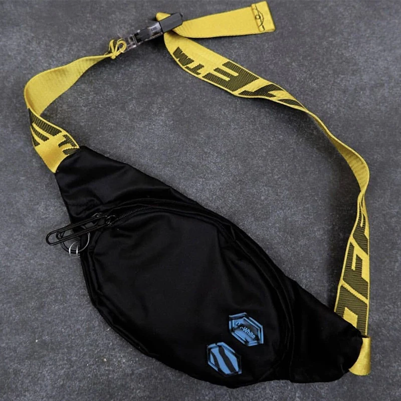 melhor Fora Novo Amarelo Alça De Ombro único Bolsa De Ombro Ow Casual Masculino E Feminino Universal Cintura Saco Branco Mensageiro Mochila