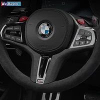 ultrasuede top suede car steering wheel cover trim sticker for bmw z4 g29 m5 f90 x3 g01 x4 g02 x5 g05 x6 m g06 m8 f91 f92 f93
