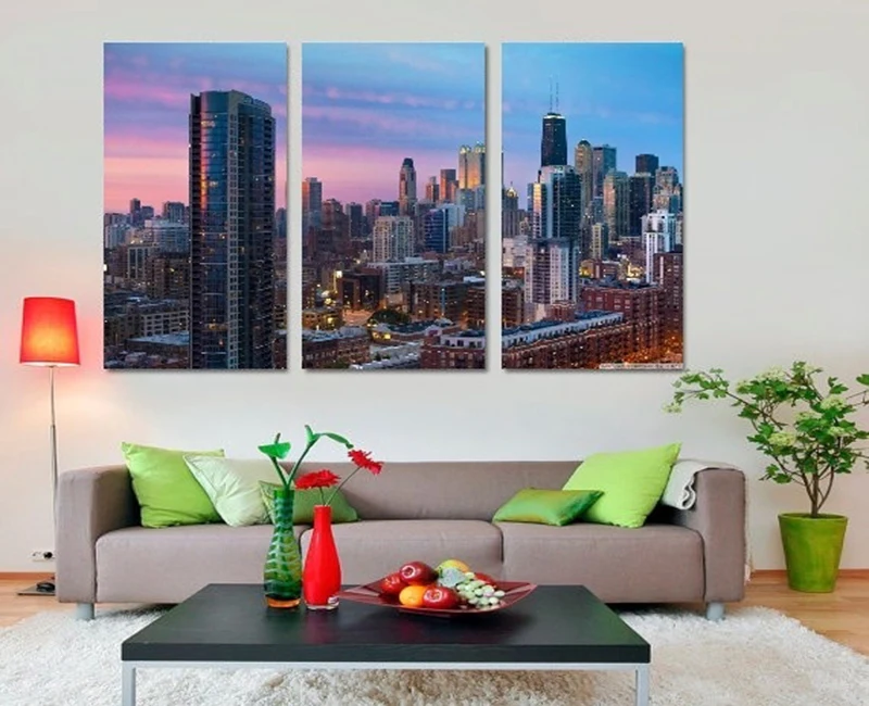 Современная красочная фото-картина с изображением реки Норт-Чикаго декор для