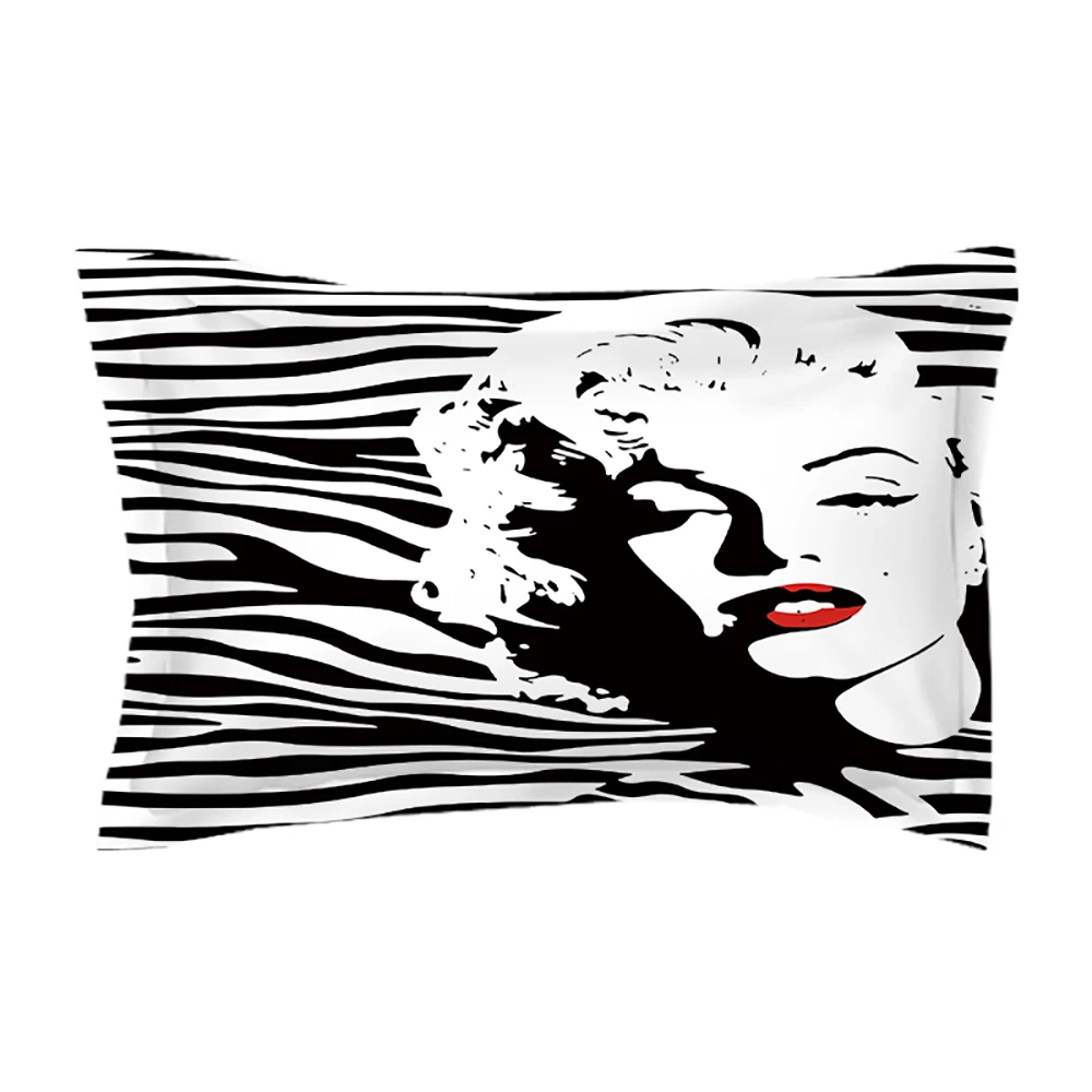 

3D Bedding Set Marilyn Monroe Print Duvet cover set lifelike bedclothes with pillowcase home Textiles Black white quilt cover