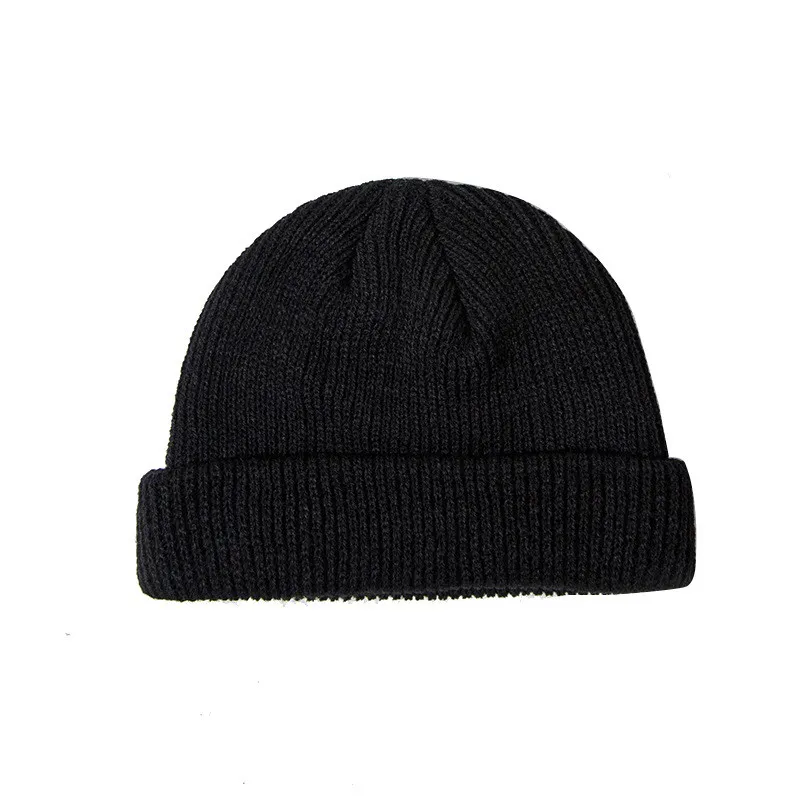 Brimless Hats Hip Hop Beanie Skullcap Street Knitted Hat Women Men Acrylic Unisex Casual Solid Pumpkin Portable Melon Cap Winter |
