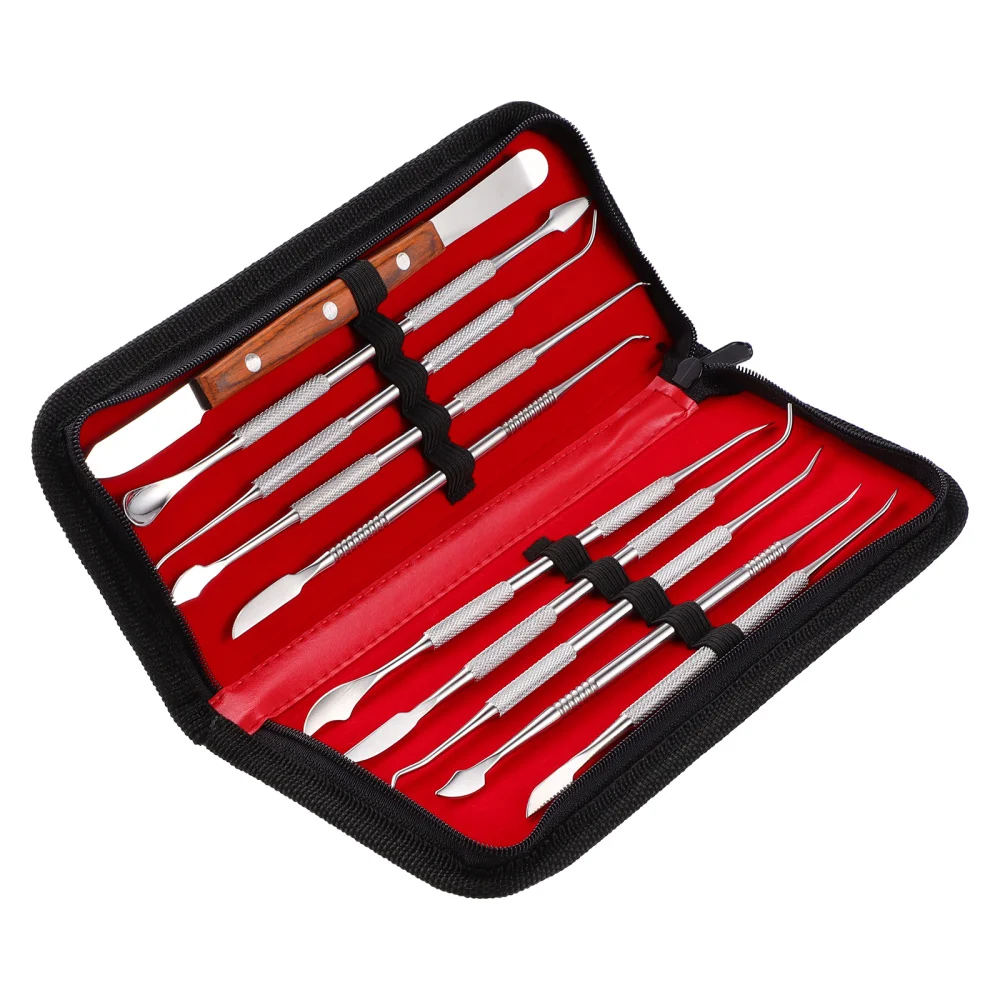 

Supvox Wax Tool Set Stainless Steel Clay Sculpting Tool with Storage Bag Wax Carving Kit (Black)