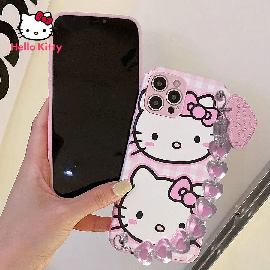 

Hello Kitty Phone Case for iPhone 6S/7/8P/X/XR/XS/XSMAX/11/12Pro/12mini Phone Cute Cartoon Wristband Case Cover