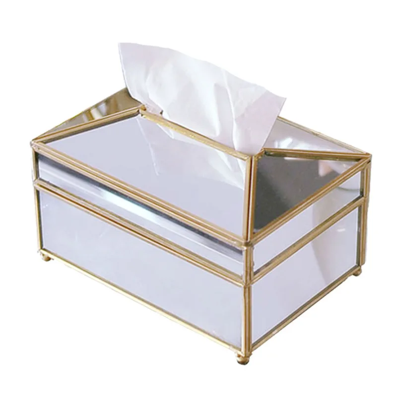 

Европейская креативная стеклянная коробка для салфеток, простая домашняя коробка для салфеток для гостиной в скандинавском стиле, роскошн...