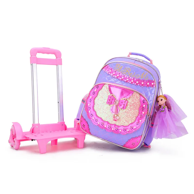 Детские школьные ранцы на колесиках для девочек модные съемные