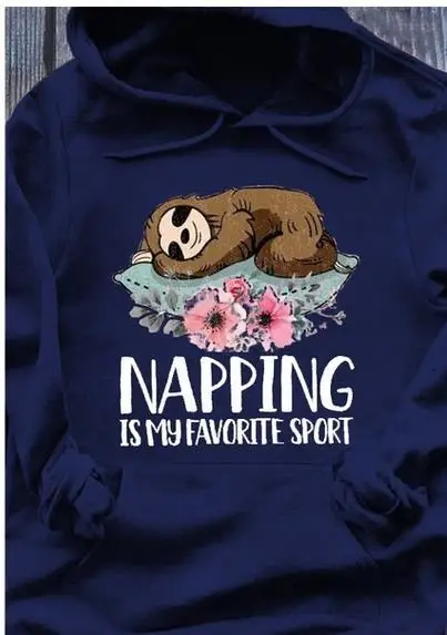 Толстовки женские с длинным рукавом принтом &quotЛенивец&quot Спортивная толстовка