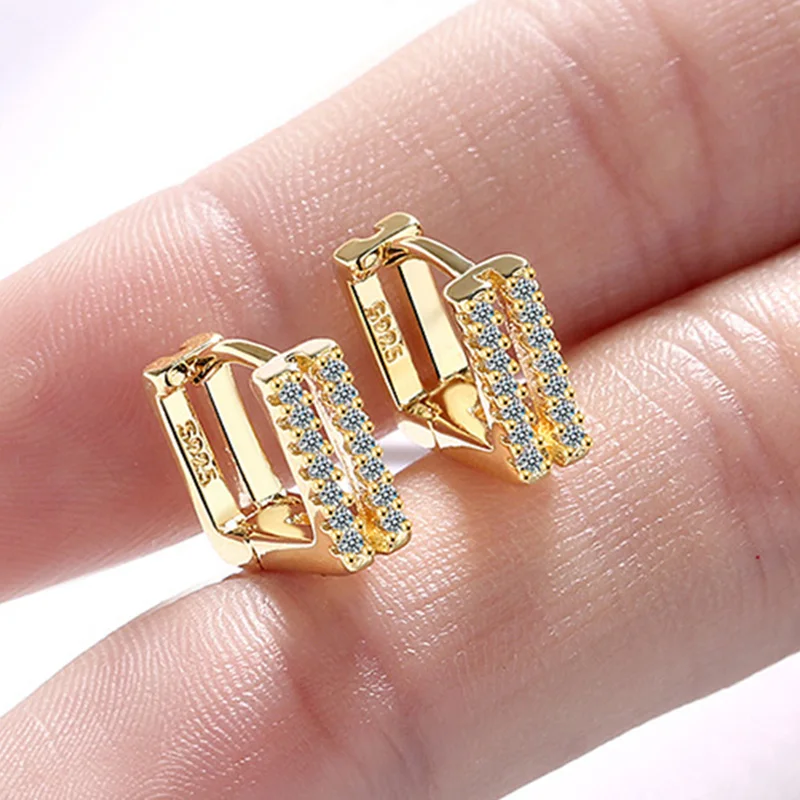 Женские серьги-кольца MEETSOFT из стерлингового серебра модные дизайнерские