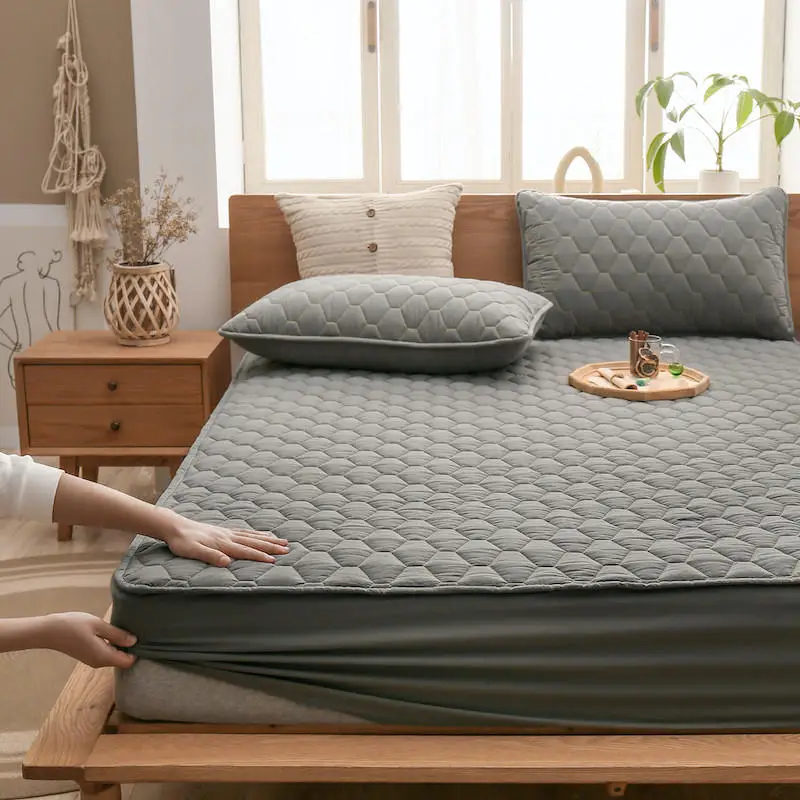 Чехол на матрас хлопковая простыня покрывало для кровати утолщенные матовые