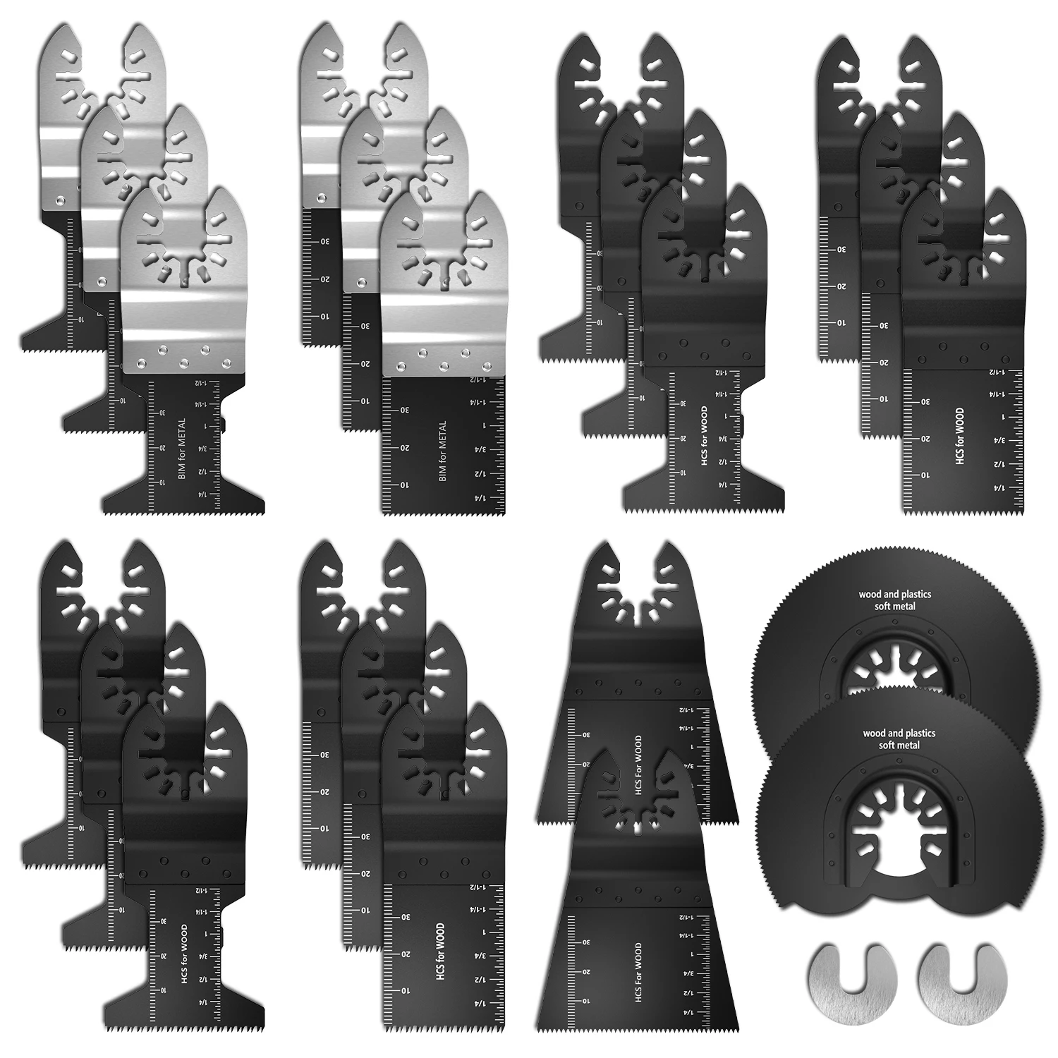 

22 Pcs Multi-Function HCS Precision Oscillating Saw Blade Multitool Saw Blades For Renovator Power Cutting Woodworking Tools