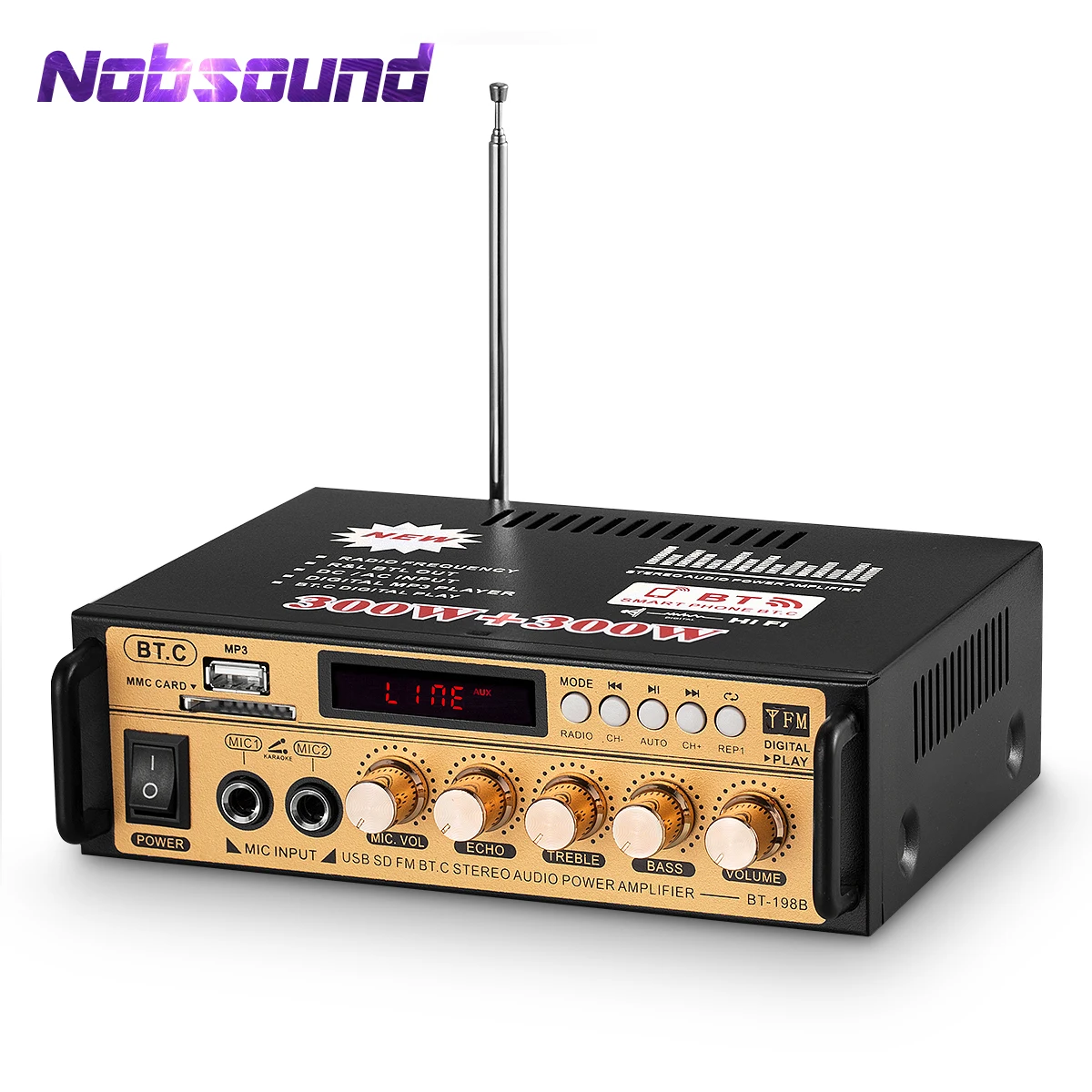 Цифровой Bluetooth-усилитель Nobsound стерео аудио-приемник усилитель мощности для дома