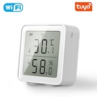 Датчик температуры и влажности Smart Tuya Wi-Fi, комнатный гигрометр, термометр с ЖК-дисплеем, поддержка Alexa Google Assistant