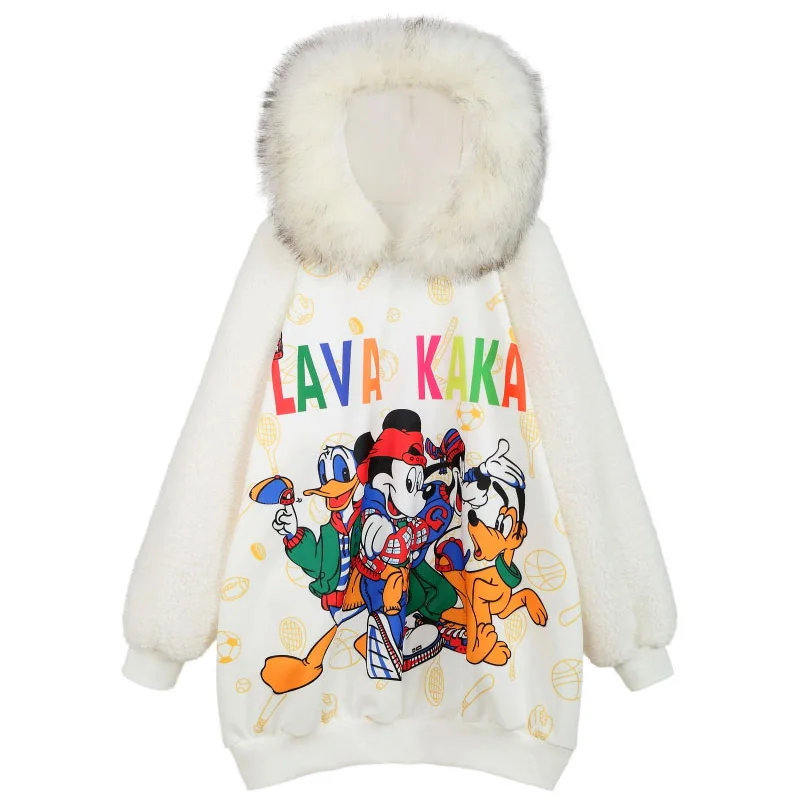 Winter lambswool dresses fashion fur collar women velvet hooded dresses
