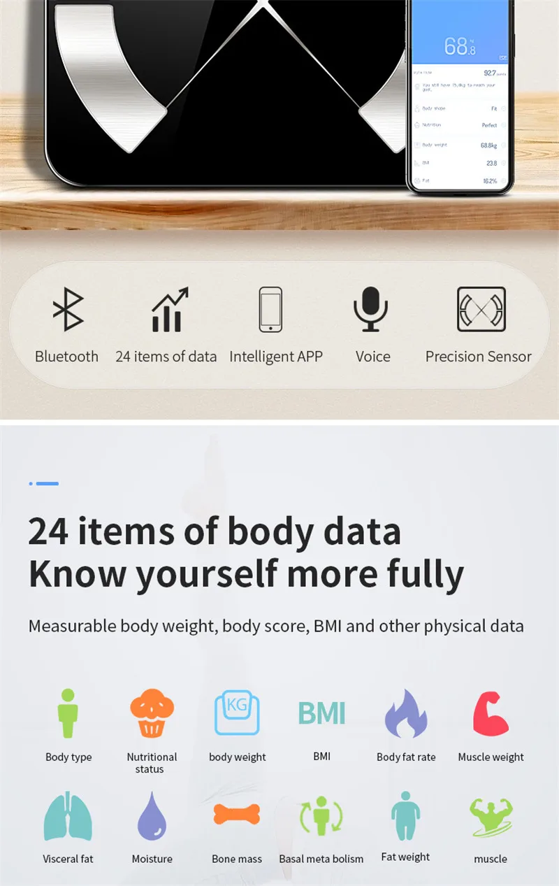 Bluetooth-весы интеллектуальные напольные весы умный светодиодный дисплей вес тела весы мышечные Массы BMI цифровые весы для ванной