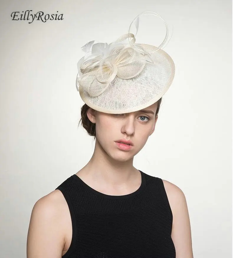 Женская винтажная шляпка с перьями черная элегантная Свадебная Вуалетка