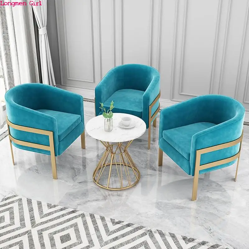 

Wrought Iron Sofa Chair Simple Office Leisure Sofa Luxury Balcony Home Clothing Store Tables And Chairs Living Room Furniture