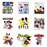 Mickey Mouse Patches for Clothing Heat Transfer Stickers for T-Shirt Iron on Patches for Clothes for Boys Girls Kawaii Custom