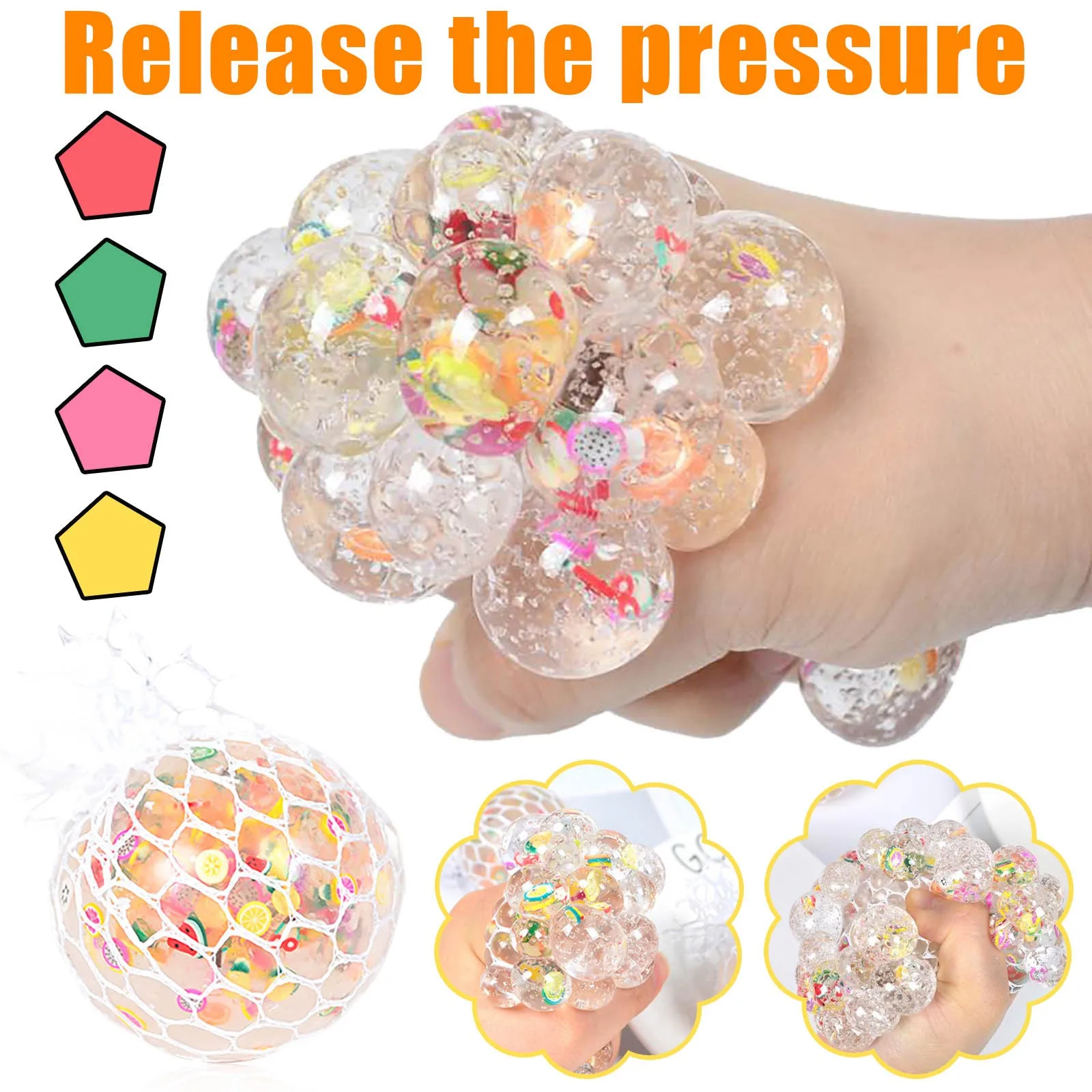 

Kawaii Creative New Exotic Fruit Slice Beads Grape Player Pinching Vent Stress Toys2ml Sensory Squeeze Squishy Antistress #50