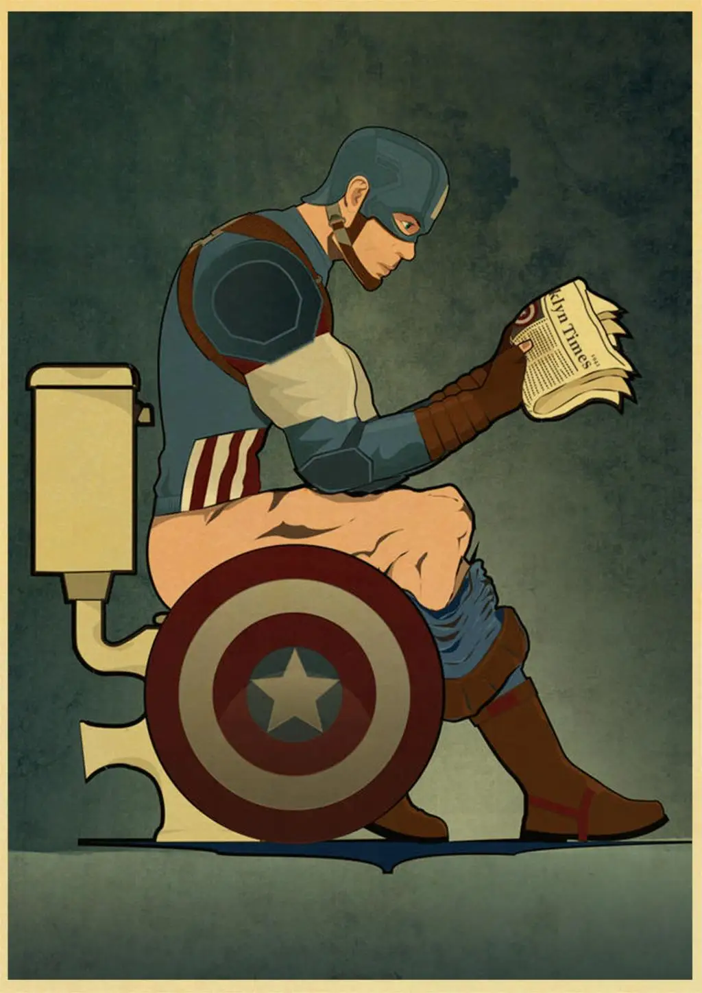 Забавный фильм Marvel Superheros в туалете Ретро плакат крафт обои высокого качества комнаты Декор стены искусства живопись