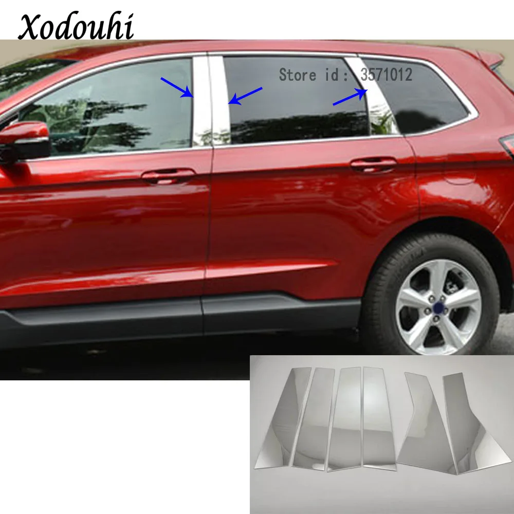 

6 шт., декоративные панели из нержавеющей стали для Ford EDGE 2015 2016 2017