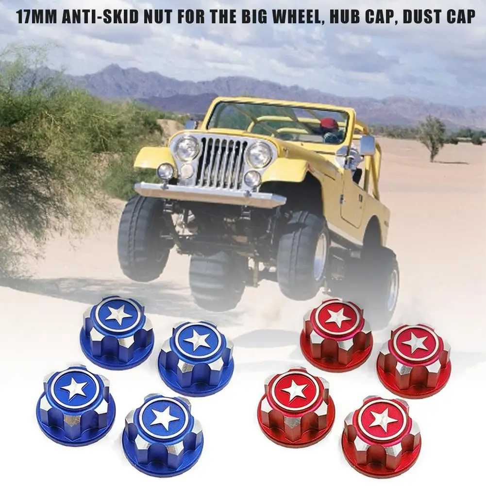 4PCS Wheel Hub Nut CNC Alloy 17MM Dustproof Non-slip RC Car Accessories For Traxxas X-maxx Summit E-Re vo | Игрушки и хобби