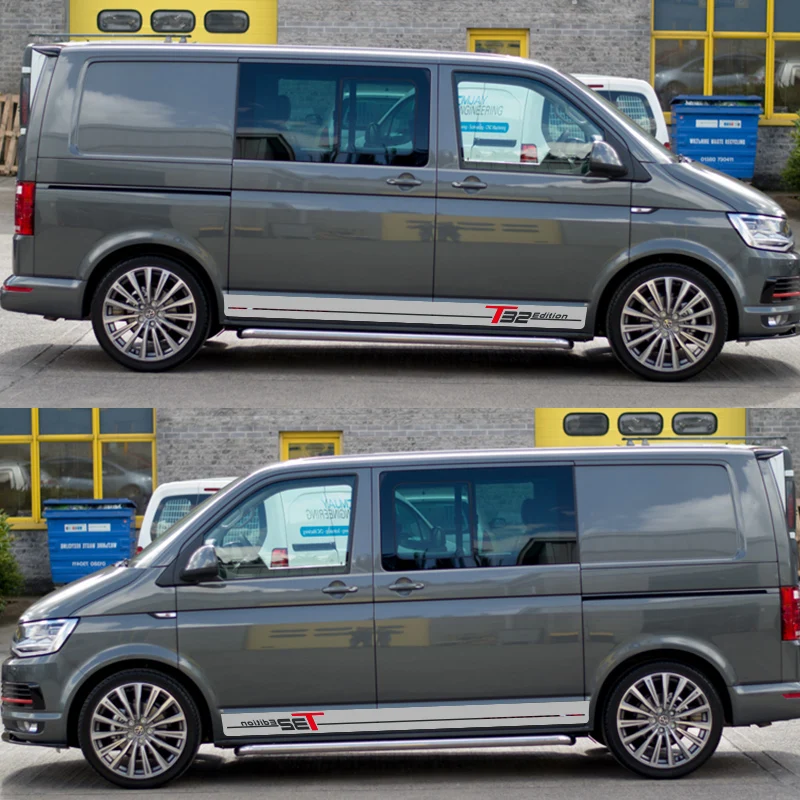 

For VWTransporter T5 T6 T4 Car Door Side Skirt Decals Stickers T32 Edition Sport Stripes