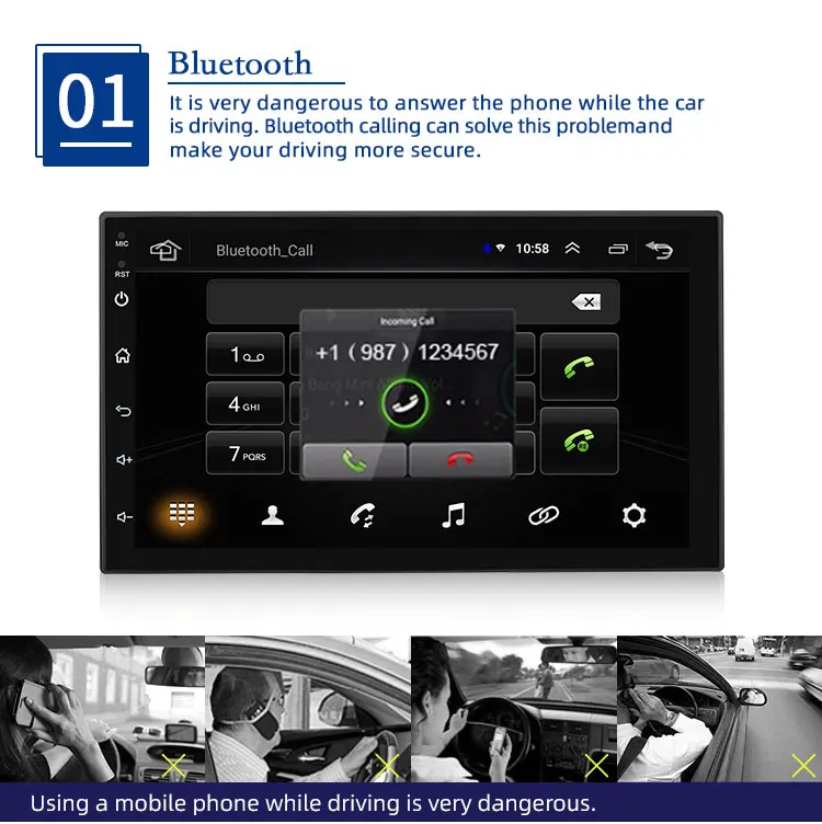 Универсальная мультимедийная система 1Din Автомобильная магнитола с 7 дюймовым IPS