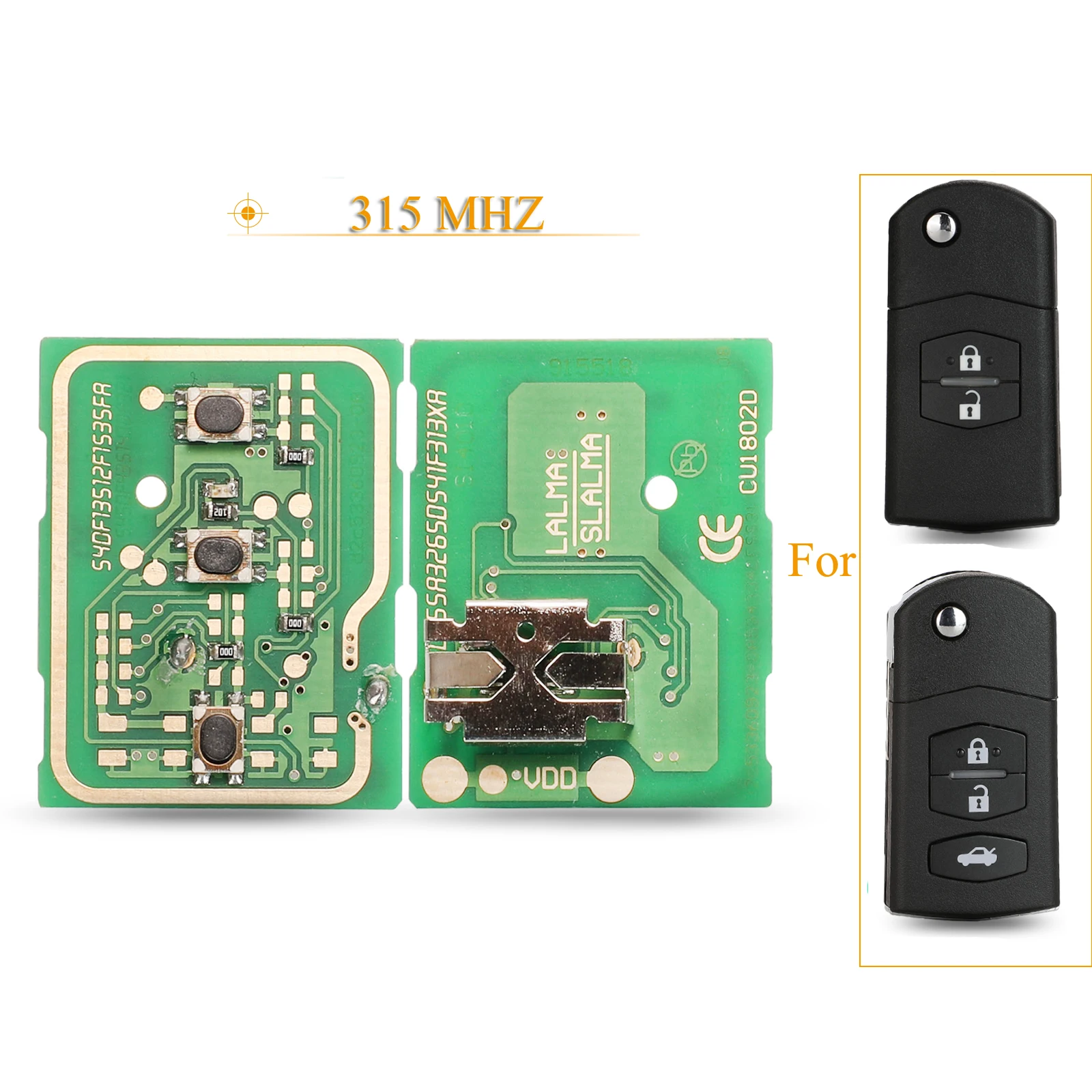 

jingyuqin 3 Buttons Remote Car Key Circuit Board Fob 315MHZ For For Mazda M5 After 2009 No Chip