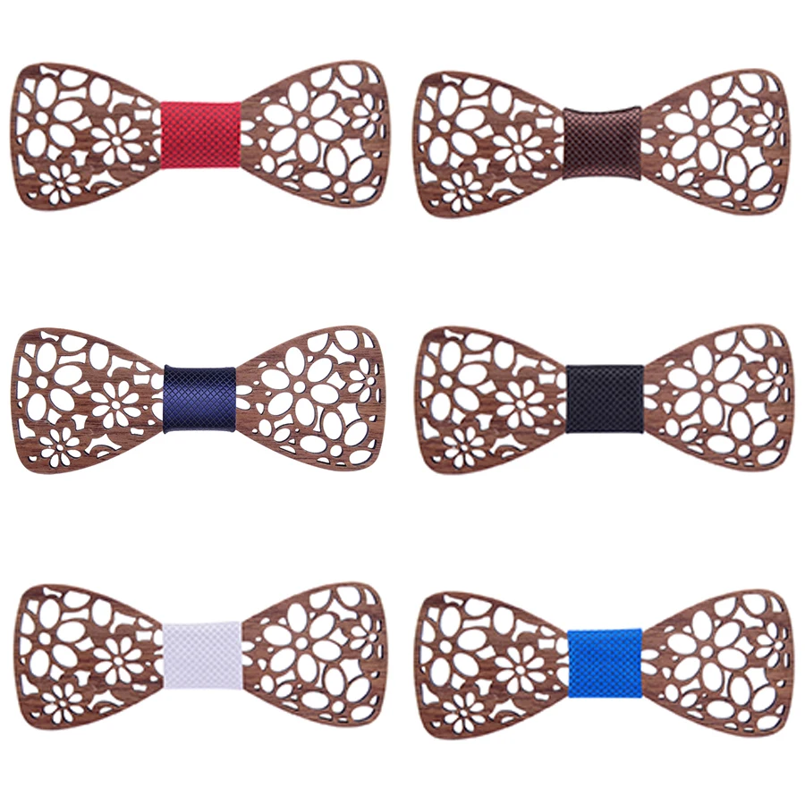 Мужской деревянный галстук бабочка для свадебного костюма Женский с вырезами и