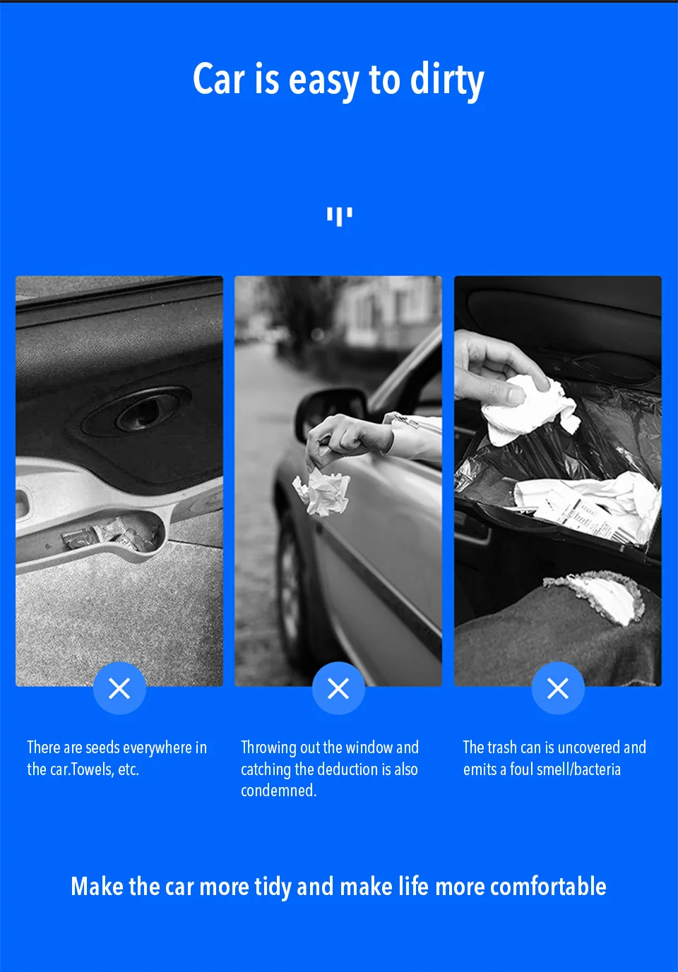 Xiaomi Youpin BASEUS мусорное ведро автомобиля, мешок для мусора, мини-Инновационный складной, многофункциональные емкости в автомобиле