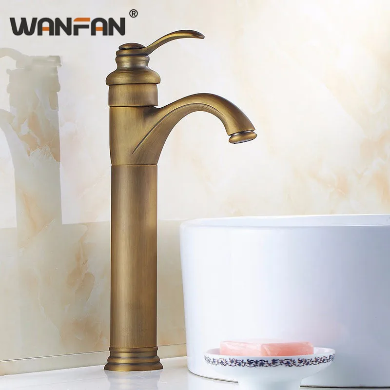 Античные латунные смесители для раковины в стиле ретро розовое золото смеситель