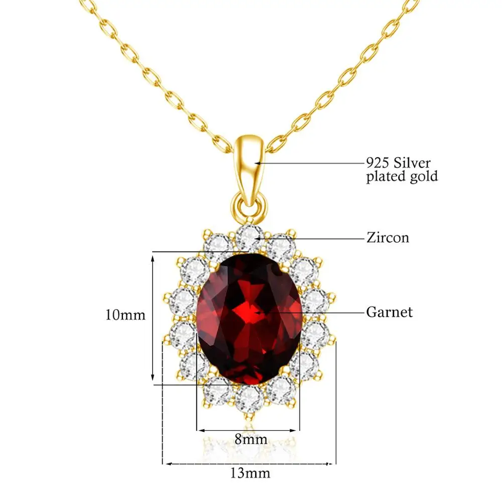 

Silver Chakra Gold Necklace Pendant For Women Silver 925 Pendant Flower Red Garnet Gemstone 14k Gold Jewelry Without Necklace