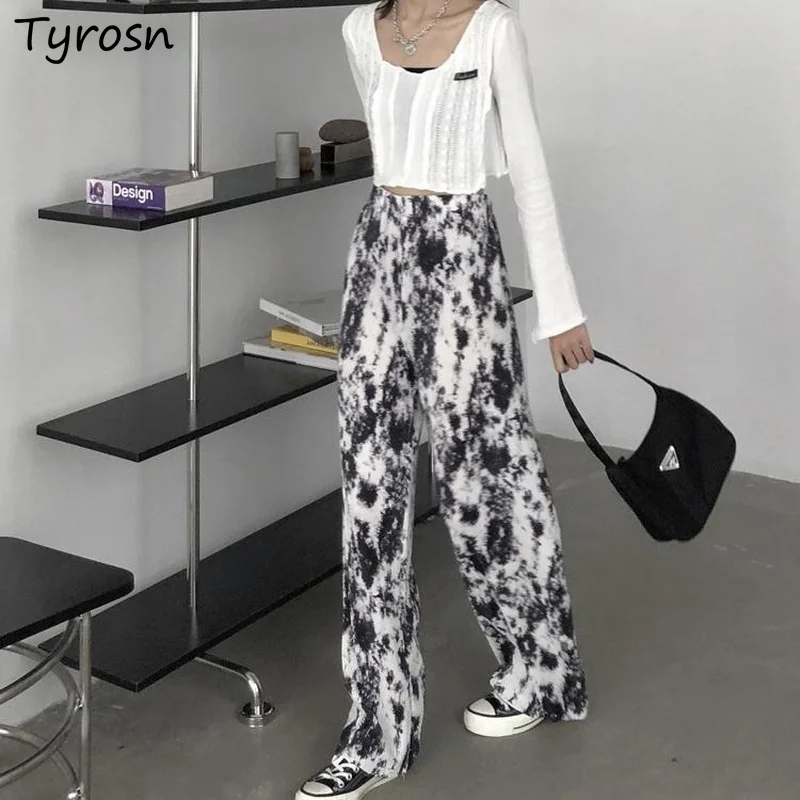 

Женские повседневные брюки в стиле Харадзюку, Модные свободные плиссированные винтажные уличные брюки со складками и высокой талией в Корейском стиле, Ulzzang