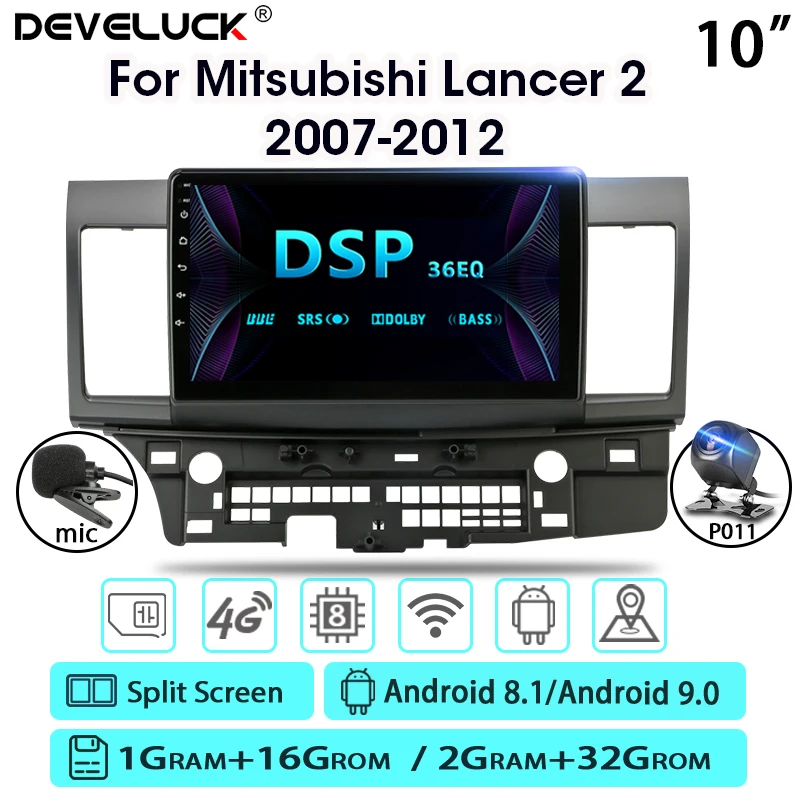 Android 10 дюймов автомобильное радио для Mitsubishi Lancer 2007-2012 2 Din 4G сеть + WiFi RDS DSP видео