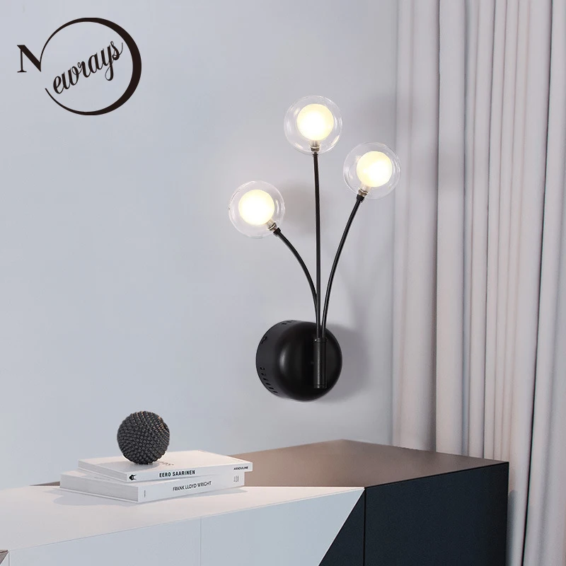 Современный алюминиевый и акриловый G4 led magic bean 3 головки настенный светильник для