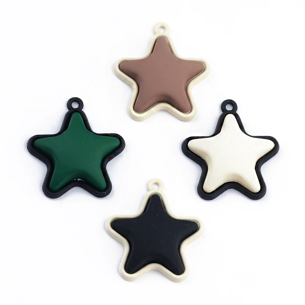 

10PSC Zinc Alloy Cute Five-pointed Star Enamel Charm Sweetheart Suitable for DIY Necklace Bracelet Earrings Jewelry Accessories