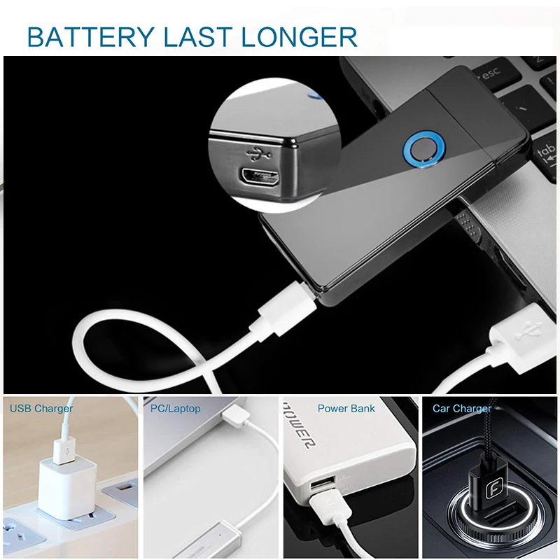 Двойной для Плазменно-дуговой зажигалки USB Перезаряжаемый ветрозащитный негорящий Электрический Зажигалка для сигар свечи сигарет 10 шт./партия