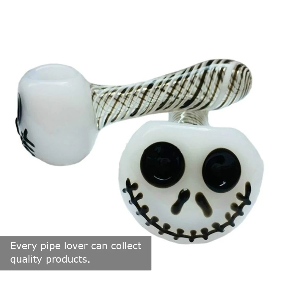 

Halloween Lovely Skeleton Head Glass Pipe Smoking Hand Pipe Oil Burner Pipes Smoking Accessories cute grimace glass pipe hot