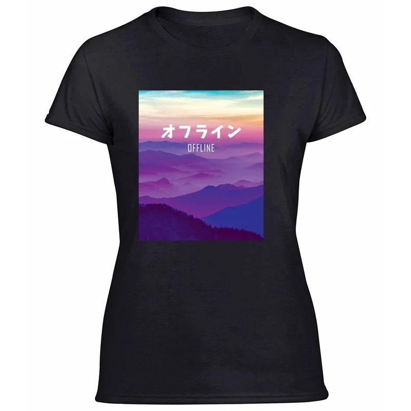 Забавные Vaporwave искусство для кибер панк офлайн футболка мужчин буквы мужские