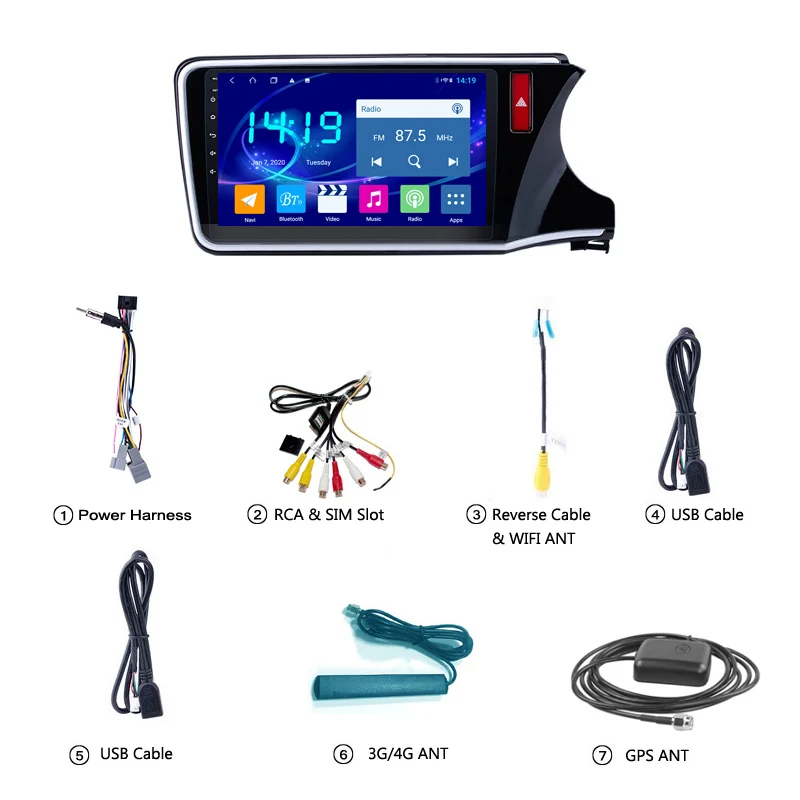 

Android 10 DSP CARPLAY 4G+64G IPS Car GPS Navigation For Honda City Greiz Gienia 2015-2018 RHD Radio Intelligent System