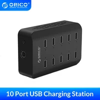 orico 10 ports desktop charging station for mobile phone 5v2 4a10 ports charger adapter for phone tablet
