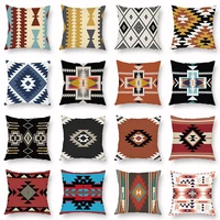 geometric exotic ethnic style retro pillowcase bohemian turkey painting cushion cover for sofa bedroom decor polyester peachskin